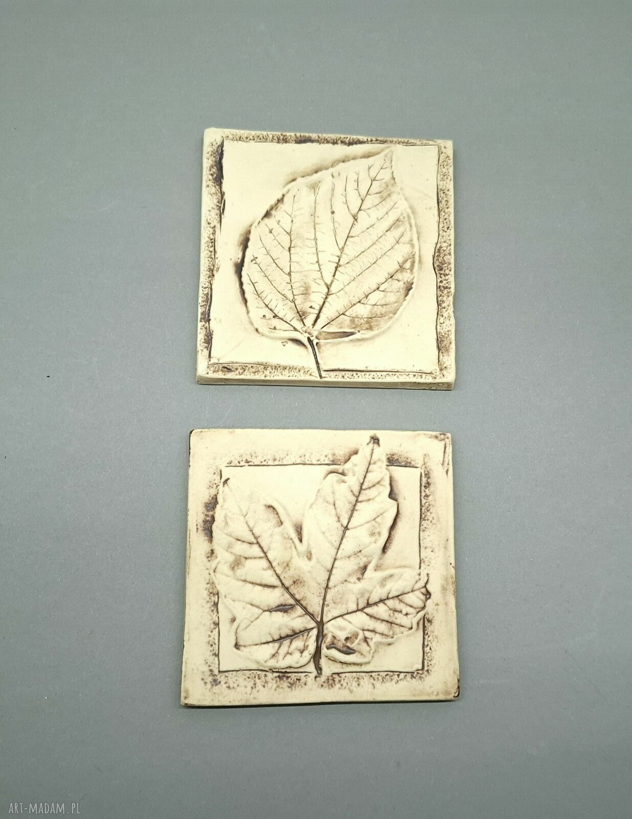 Podkładka Liść Klonu z ceramiki - handmade ozdoba na stół