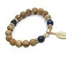 nietypowe bransoletki kamienie naturalne sand and navy blue /20 - 05 - 22/