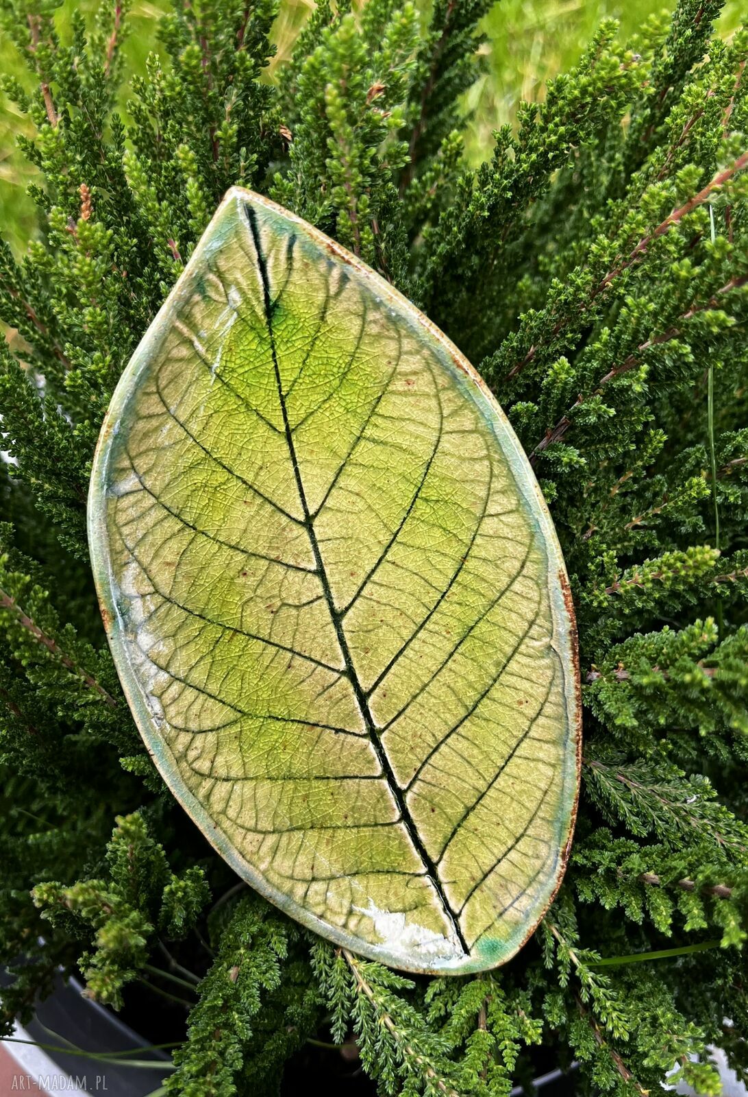 Ceramiczny listek na biżuterię i drobiazgi