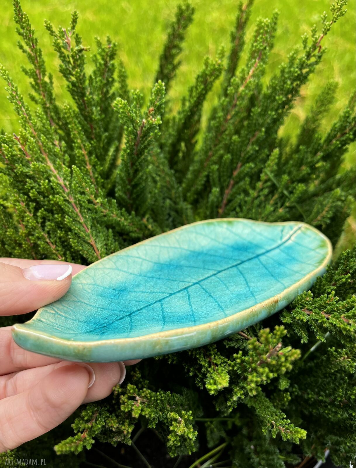 Ceramiczny listek na biżuterię i drobiazgi