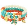 eleganckie bransoletki jadeit orange, cream & turquosie jade with