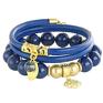 handmade bransoletki sada 2 navy blue & gold