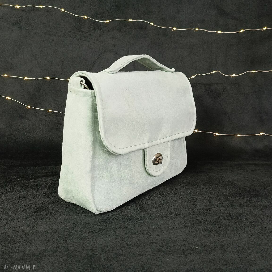 Listonoszka BŁĘKIT - crossbody na ramię (rękodzieło)