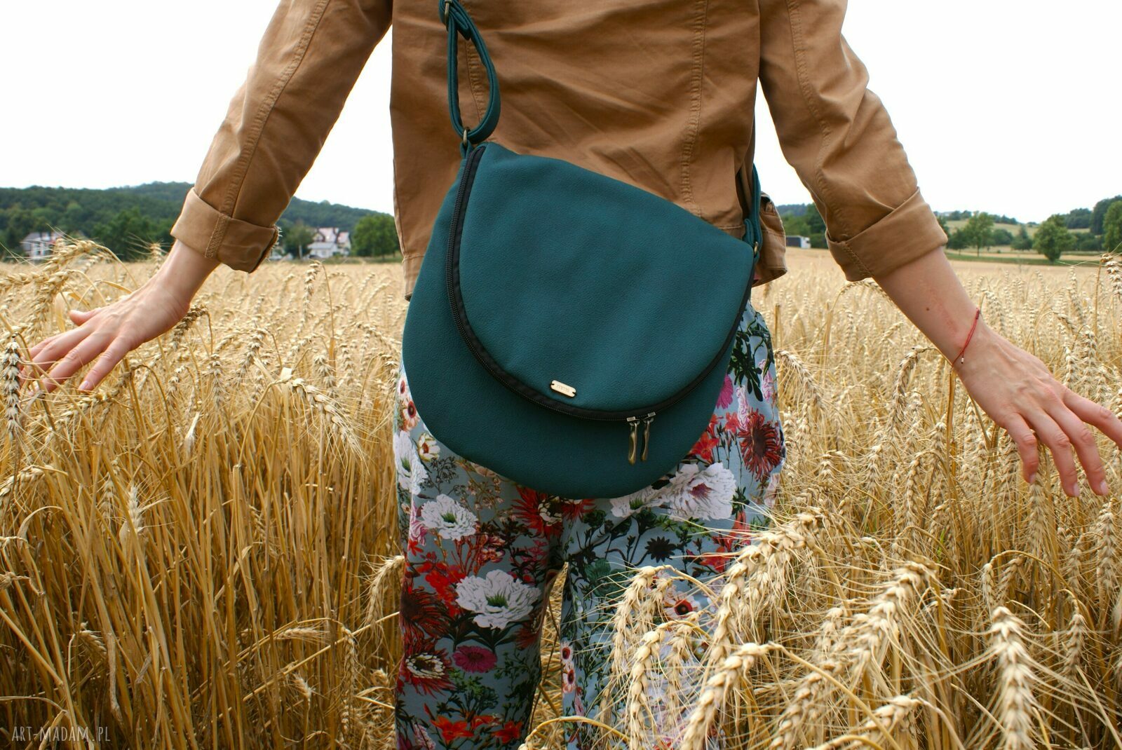 Listonoszka nubuk lazur XS handmade