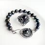 handmade bransoletki ażurowa little black pearl - bransoletka