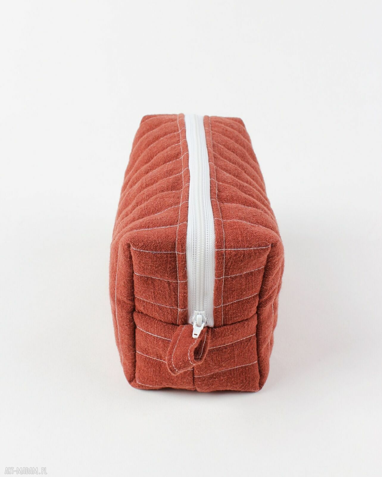 Lniana kosmetyczka box z gumką scrunchie - zestaw prezentowy