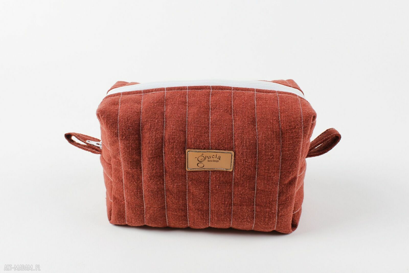Lniana kosmetyczka box z gumką scrunchie - zestaw prezentowy