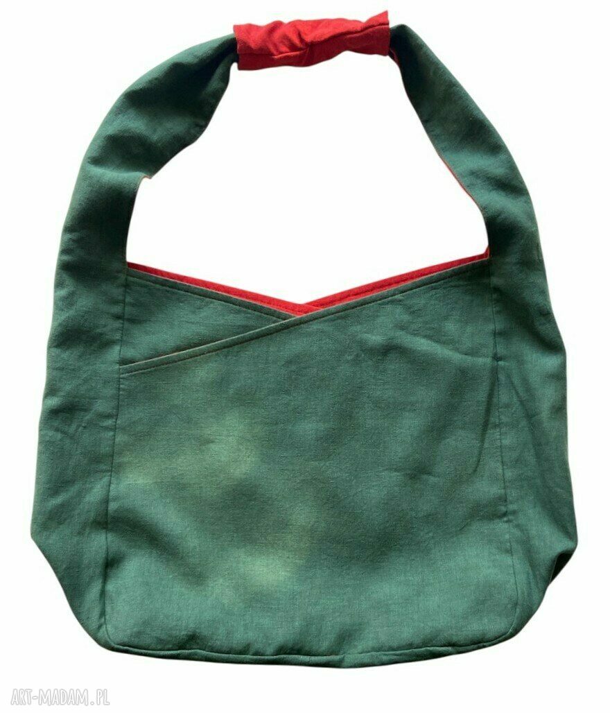 Torba lniana dwustronna 49x38 cm - 100% len, na ramię (shoperka)