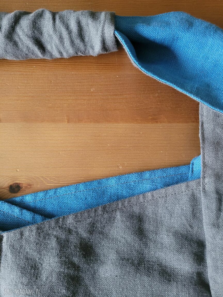 Torba lniana dwustronna na ramię 49x38 cm - 100% naturalny len