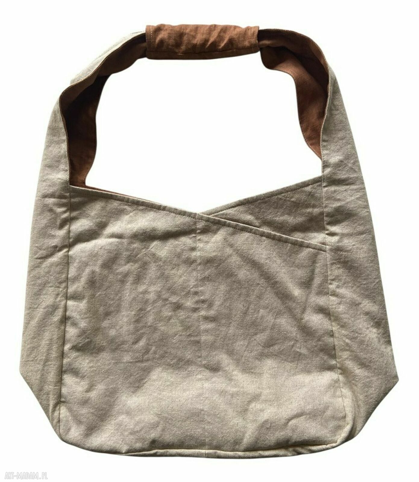 Torba lniana dwustronna 100% naturalny len 49x38 cm