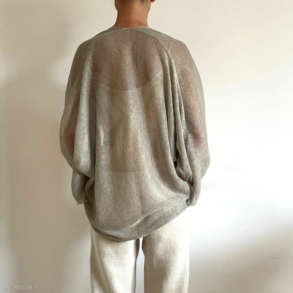 Lniany sweter-bolerko z 100% lnu - narzutka na każdą porę dnia