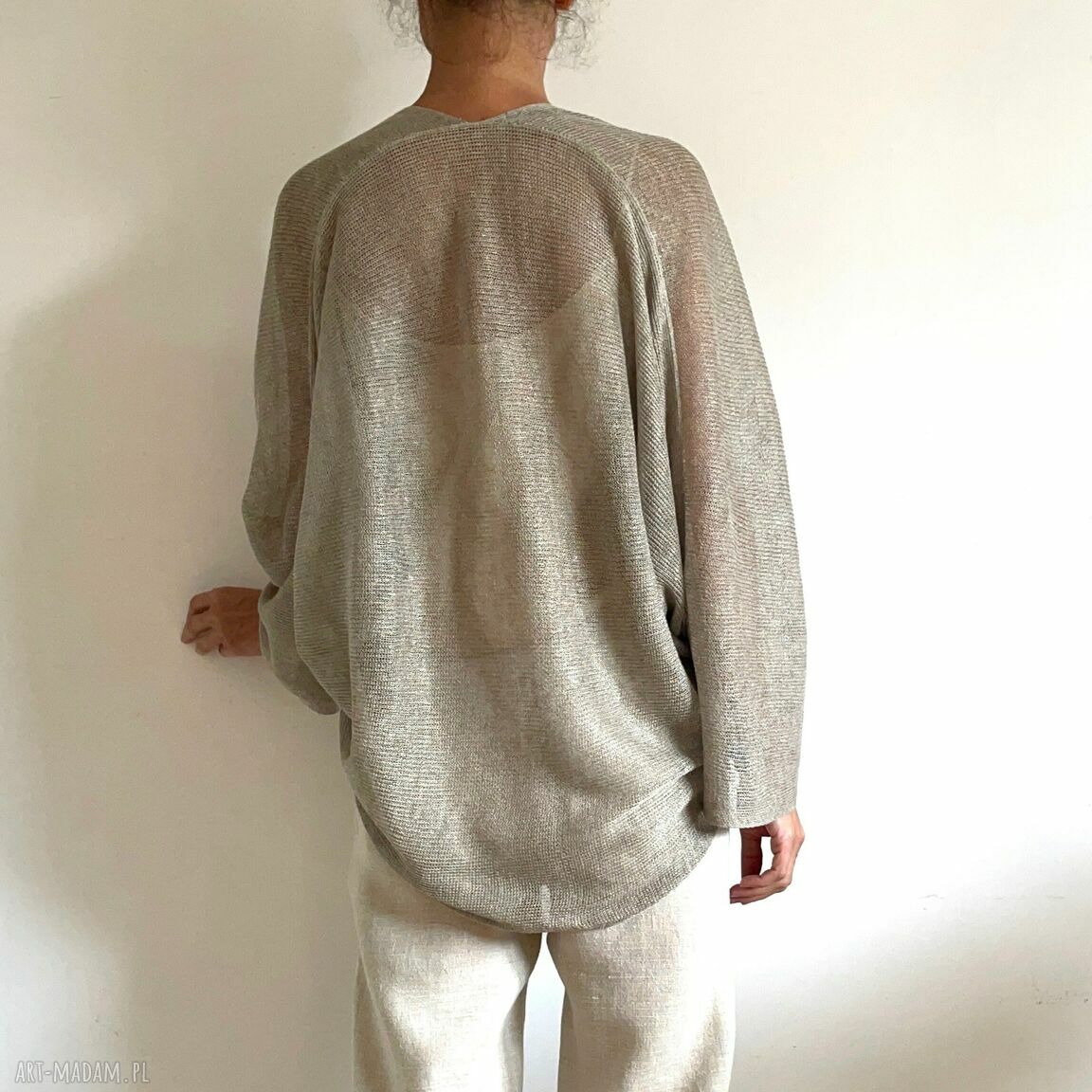 Lniany sweter-bolerko z 100% lnu - narzutka na każdą porę dnia