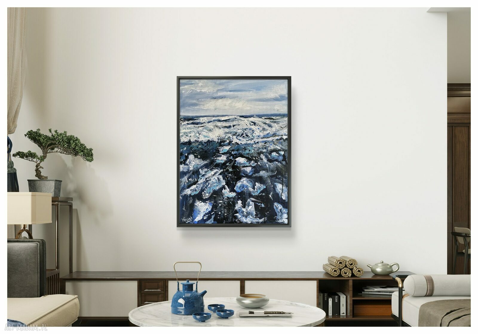 Lód i Ice 60x80 cm - obraz ręcznie malowany na płótnie (akryl)