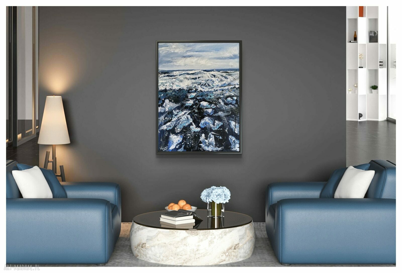 Lód i Ice 60x80 cm - obraz ręcznie malowany na płótnie (akryl)