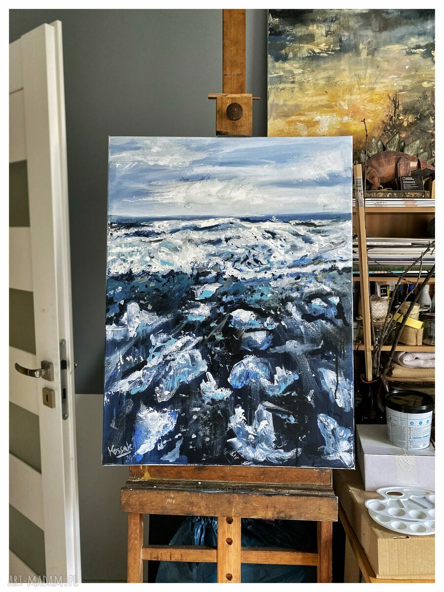 Lód i Ice 60x80 cm - obraz ręcznie malowany na płótnie (akryl)
