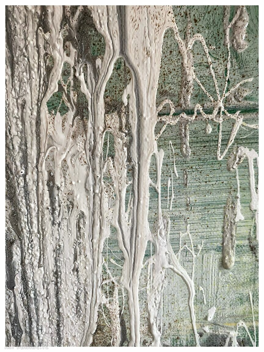 Lód III - Odwilż - obraz strukturalny textured painting 50x70