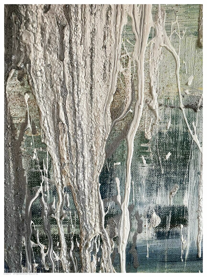 Lód III - Odwilż - obraz strukturalny textured painting 50x70