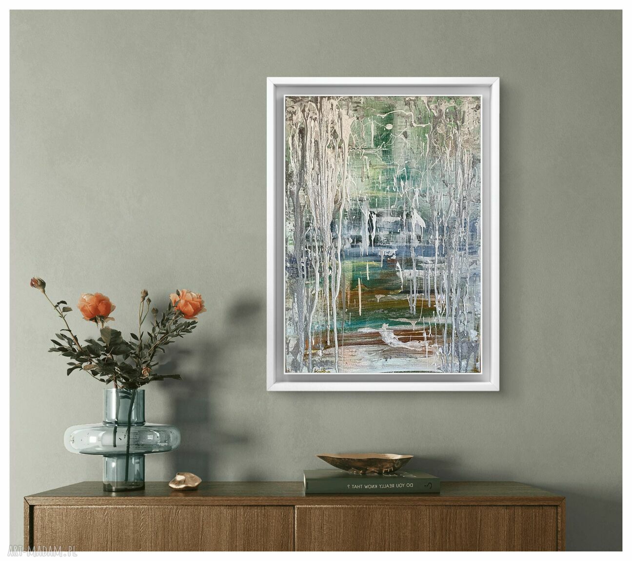 Lód III - Odwilż - obraz strukturalny textured painting 50x70