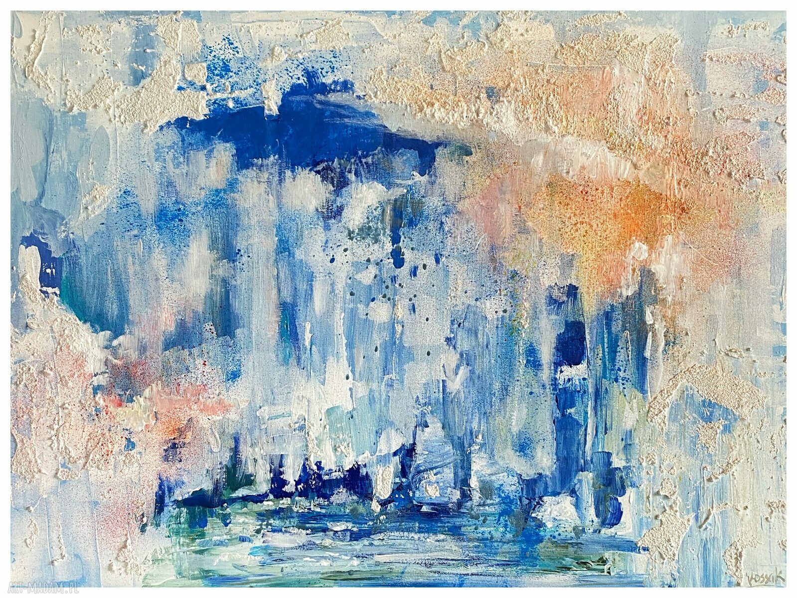 Lód IV / Arctic - obraz strukturalny na płótnie 60x80