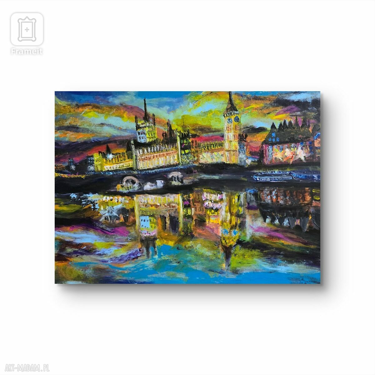 Ręcznie malowany obraz akrylowy „Lodyn” - motyw Londynu 50x70 cm