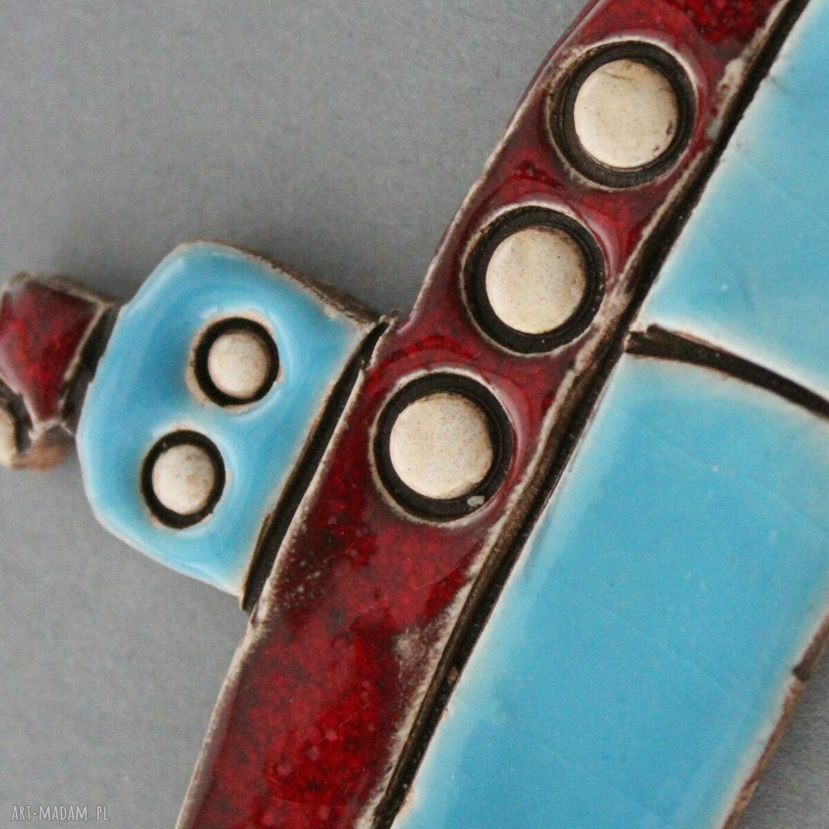 Magnes ceramiczny Łódź Podwodna - handmade upominek na lodówkę i tablicę
