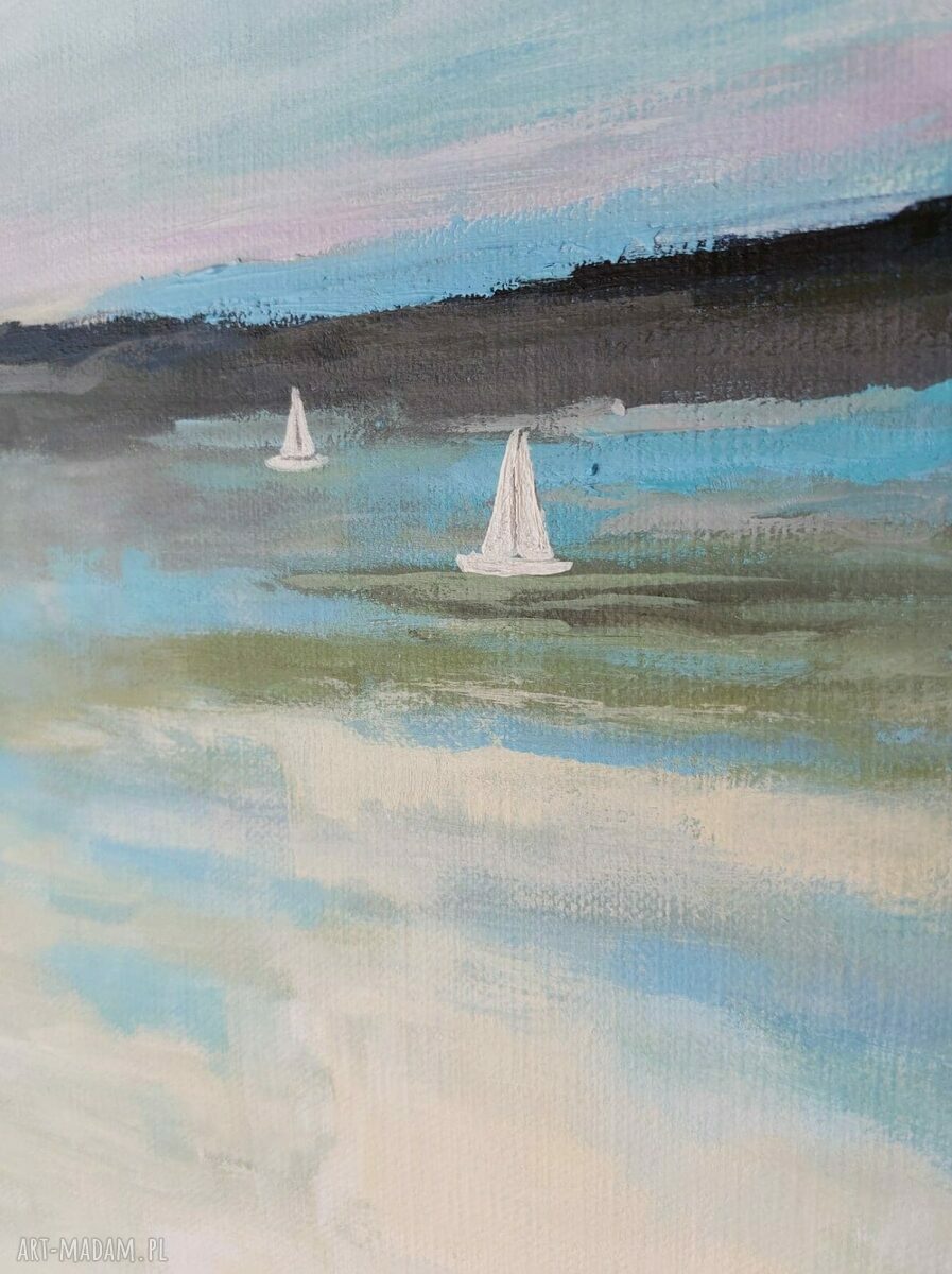 Łodzie - obraz akrylowy 30x40 cm na płótnie (gotowy do powieszenia)