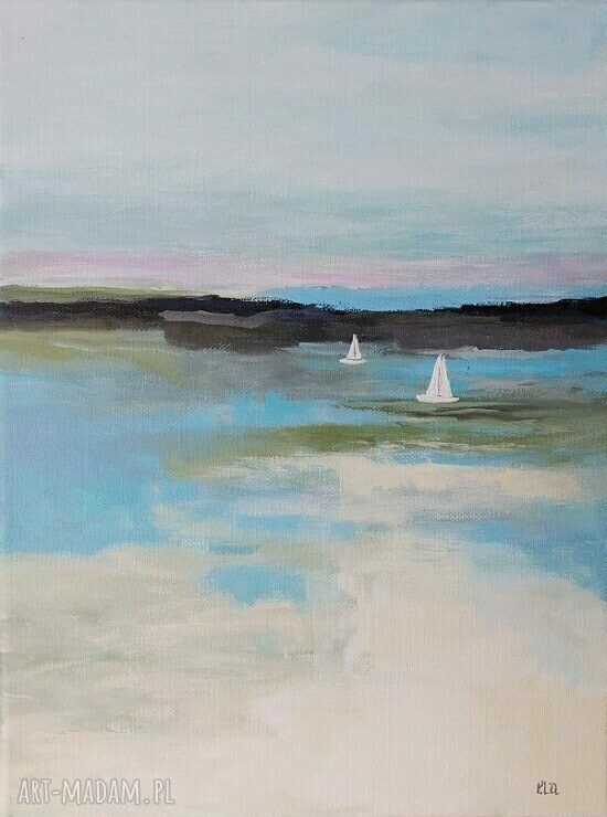 Łodzie - obraz akrylowy 30x40 cm na płótnie (gotowy do powieszenia)