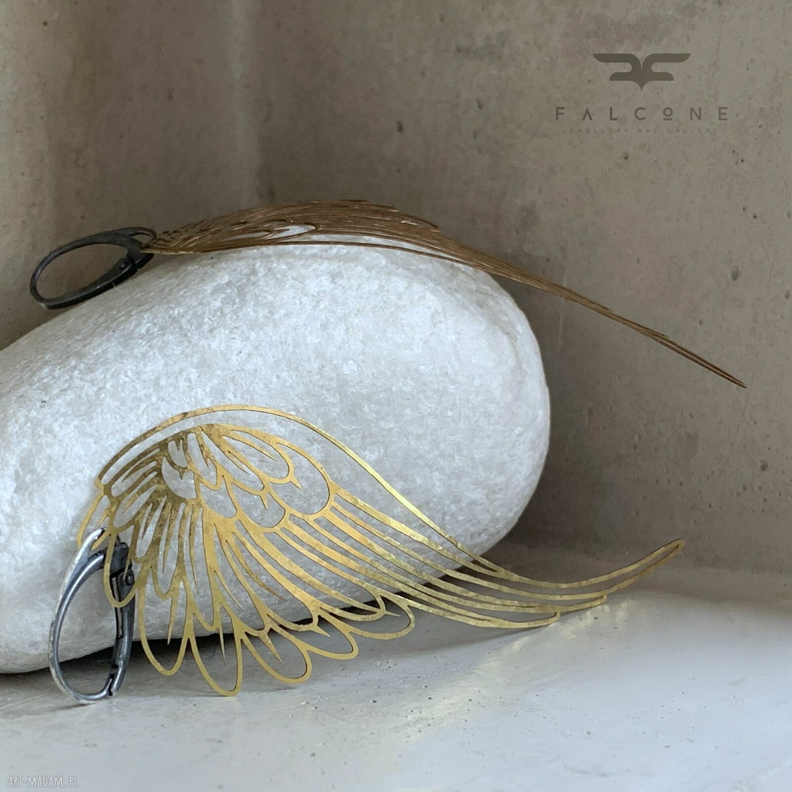 Kolczyki Long Light Wings - lekkie skrzydła na srebrnych biglach 925