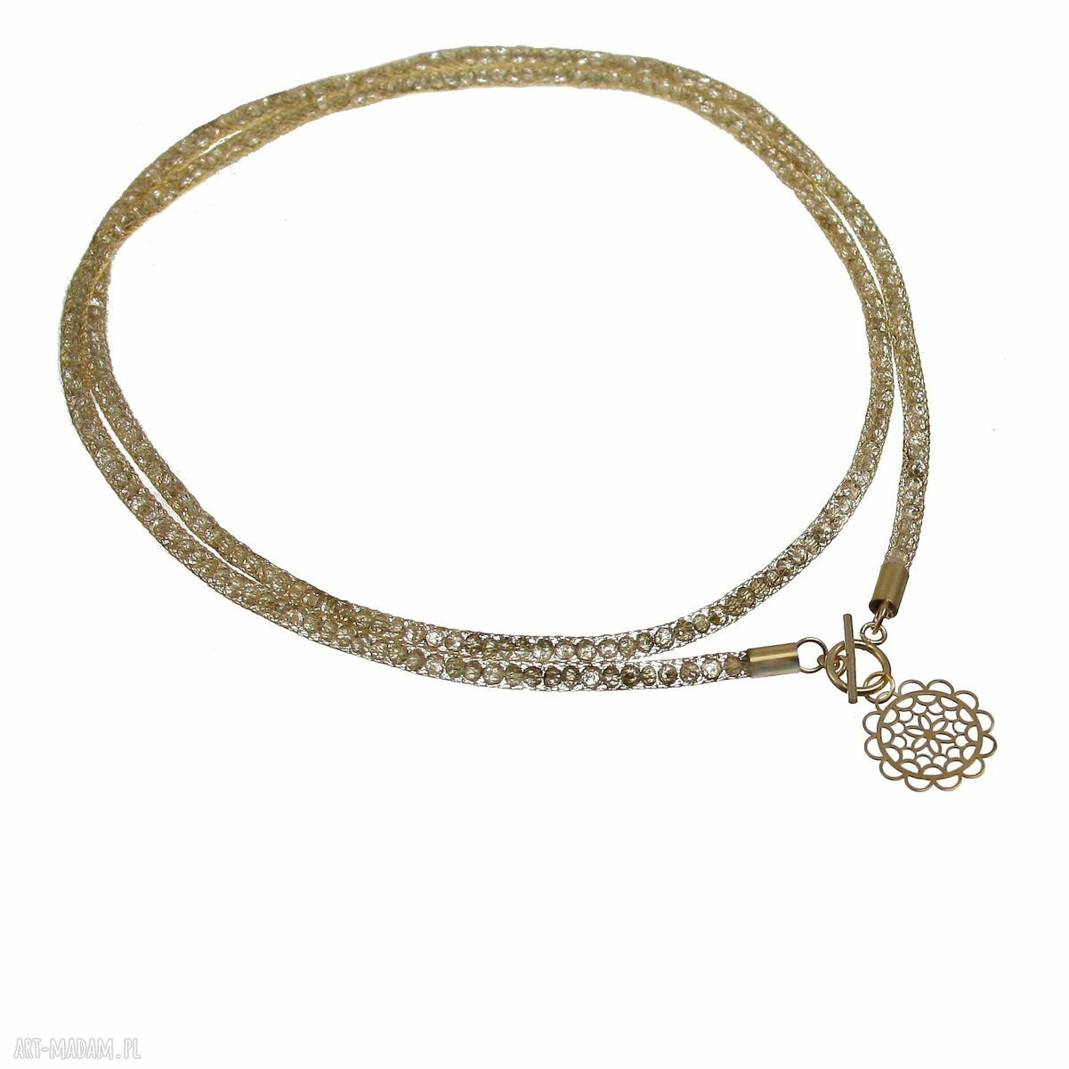 Naszyjnik LONG GOLD CRYSTAL TUBE