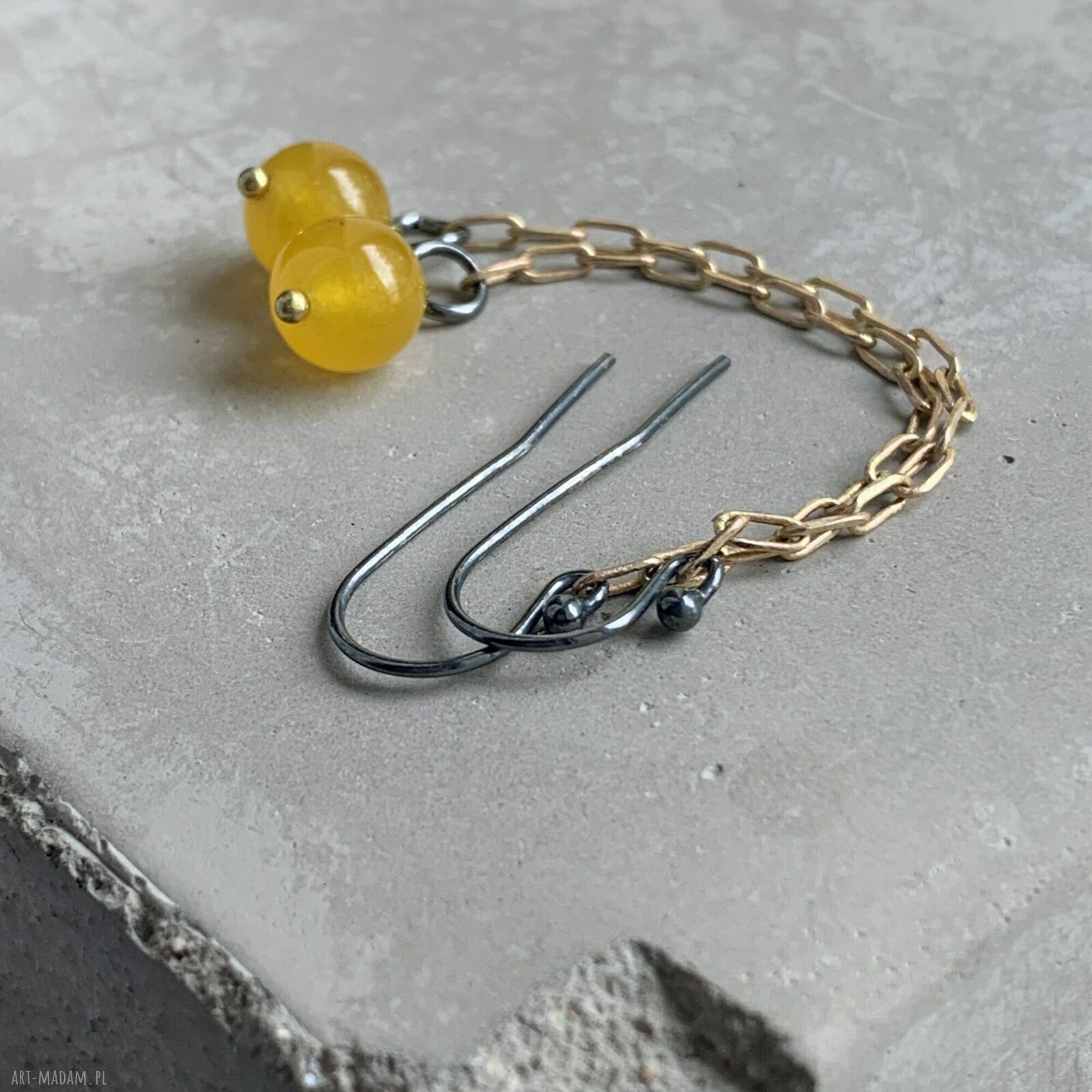 Długie kolczyki z żółtym agatem - Long Yellow Agate