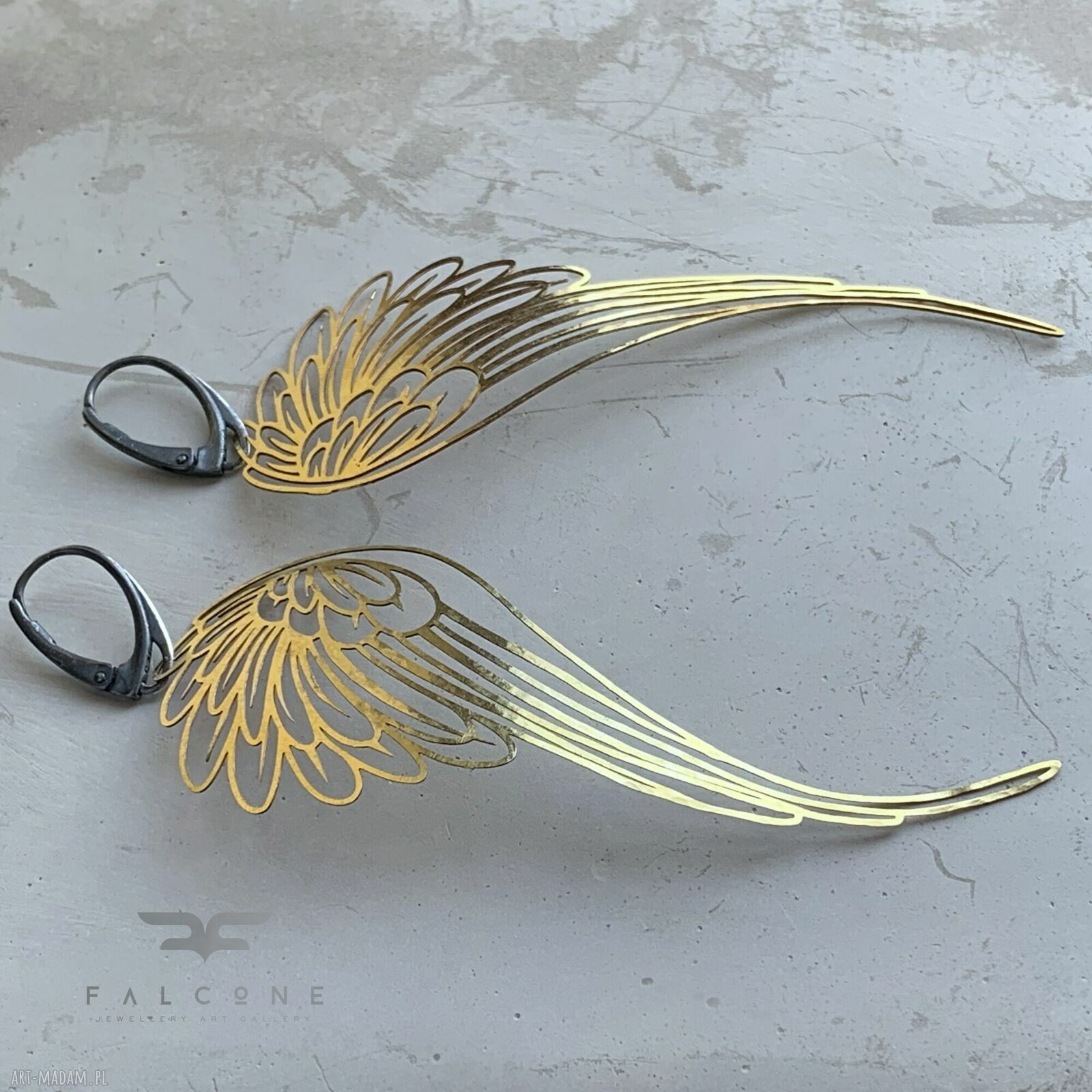 Kolczyki Long Light Wings - lekkie skrzydła na srebrnych biglach 925