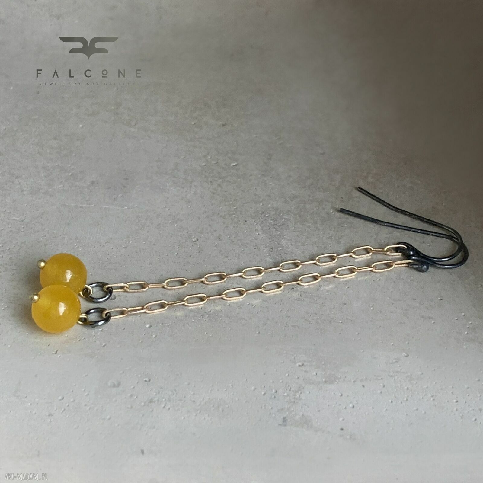 Długie kolczyki z żółtym agatem - Long Yellow Agate