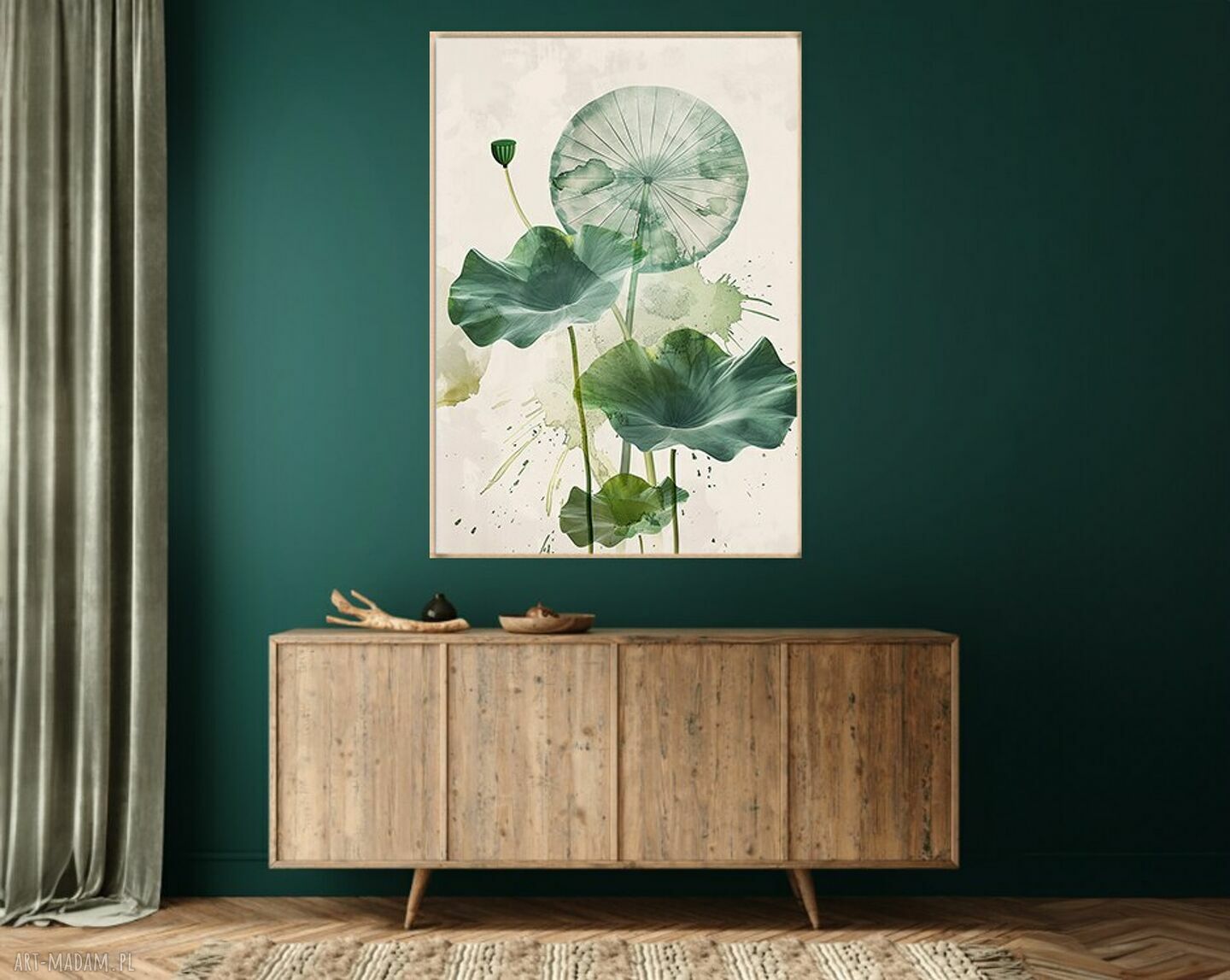 Lotus - obraz na płótnie 70x100 cm boho zen orientalny do biura