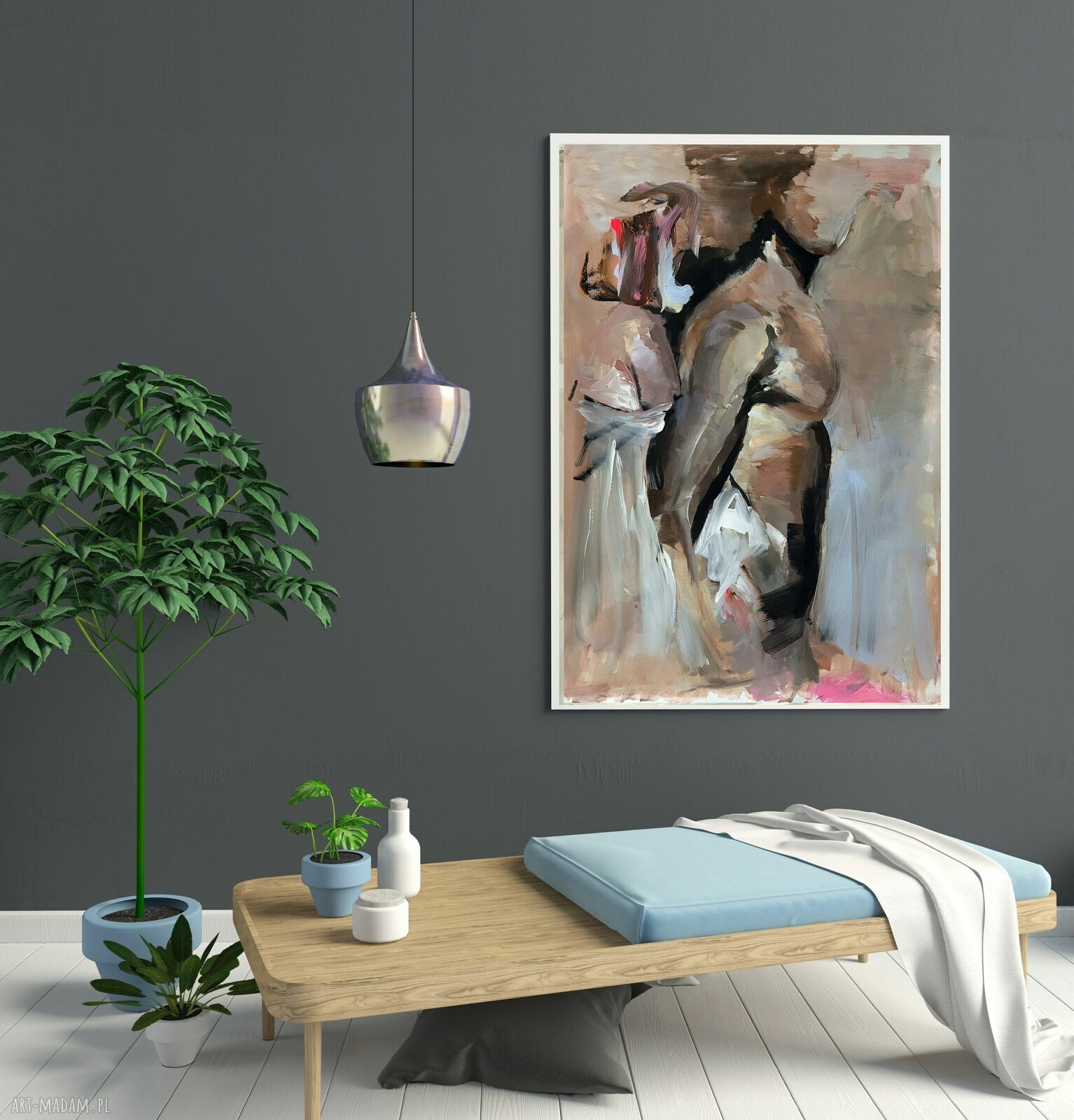 Lovers 100x70 - obraz kobieta i mężczyzna w ciepłej tonacji (inkografia Giclee)