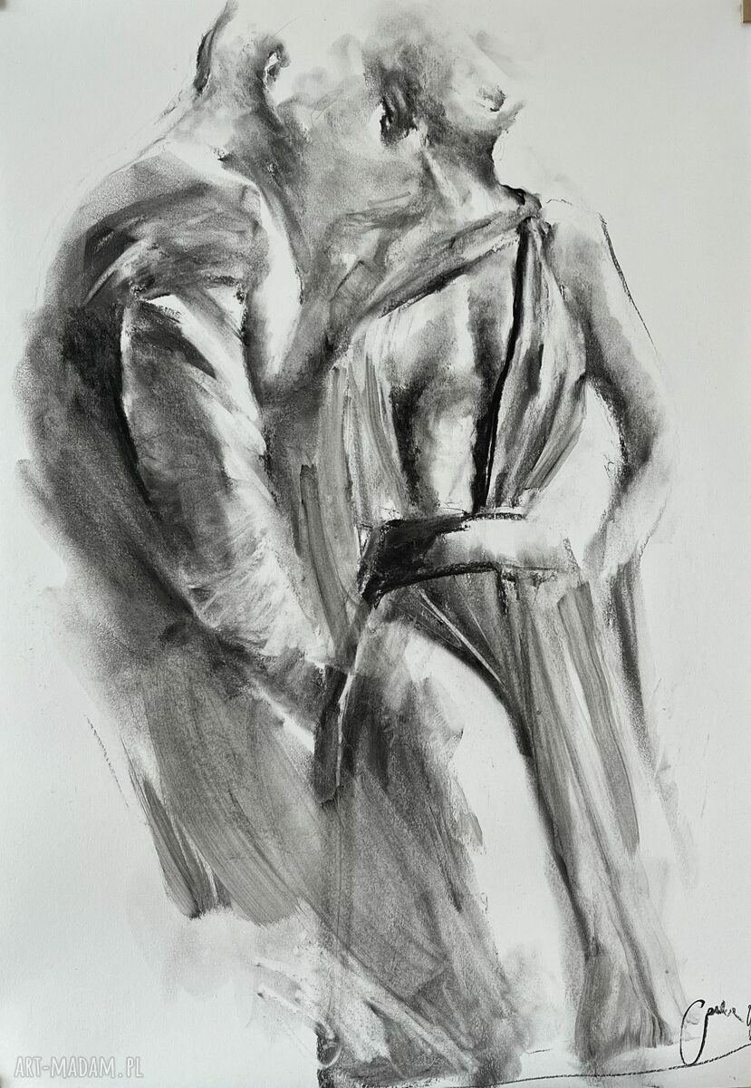 Lovers - obraz 100x70 z rysunkiem węglem