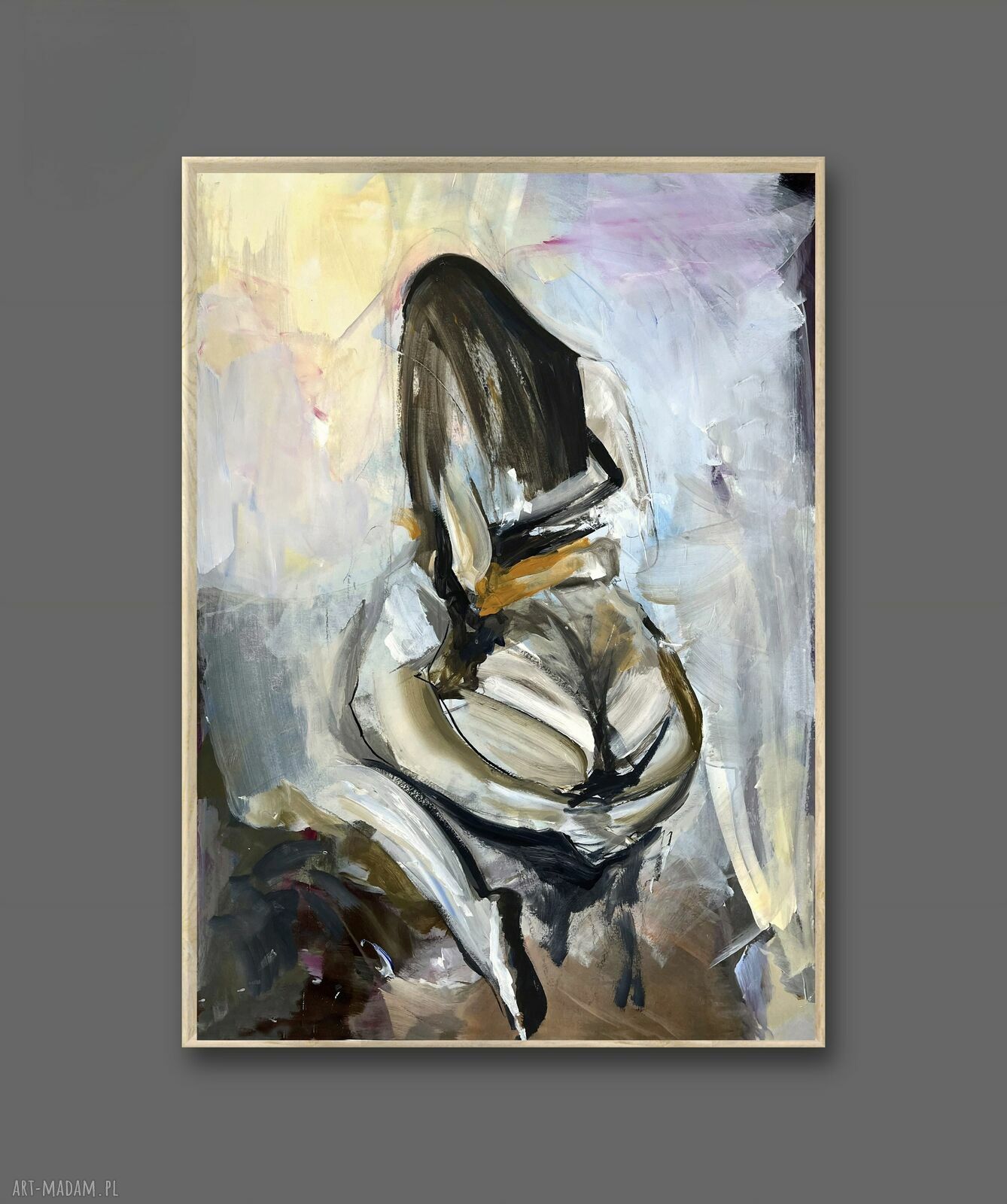 Lovers - obraz 100x70 do sypialni kobieta i mężczyzna, inkografia na papierze archiwalnym