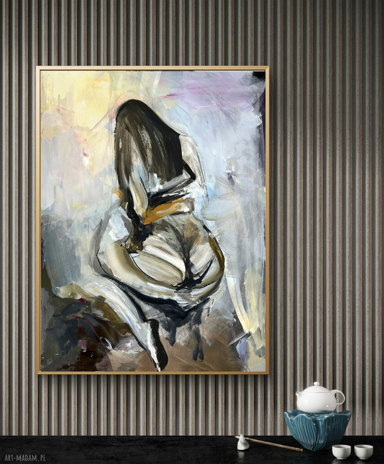 Lovers - obraz 100x70 do sypialni (kobieta i mężczyzna), inkografia na papierze archiwalnym