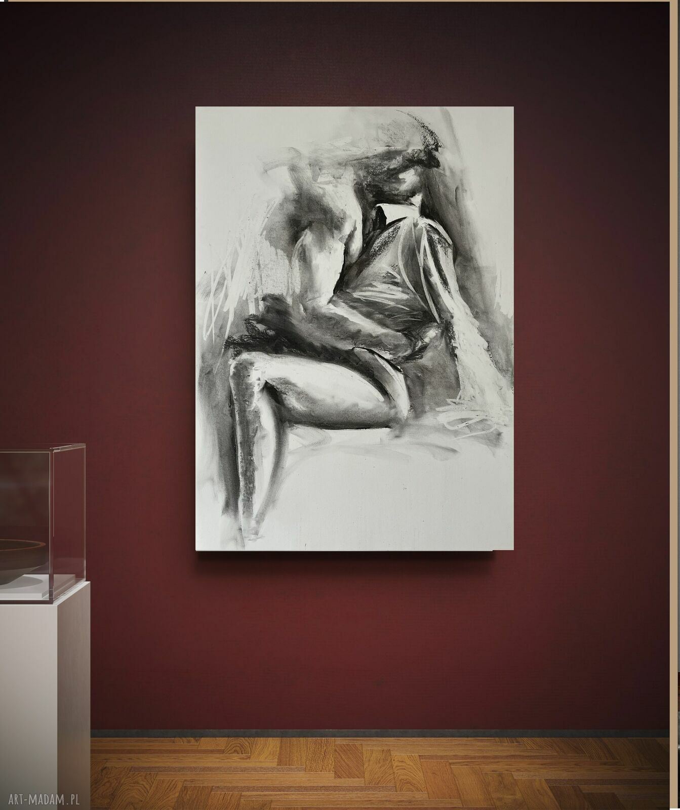Lovers 100x70 - zmysłowy obraz węglowy kobieta i mężczyzna do Twojego wnętrza