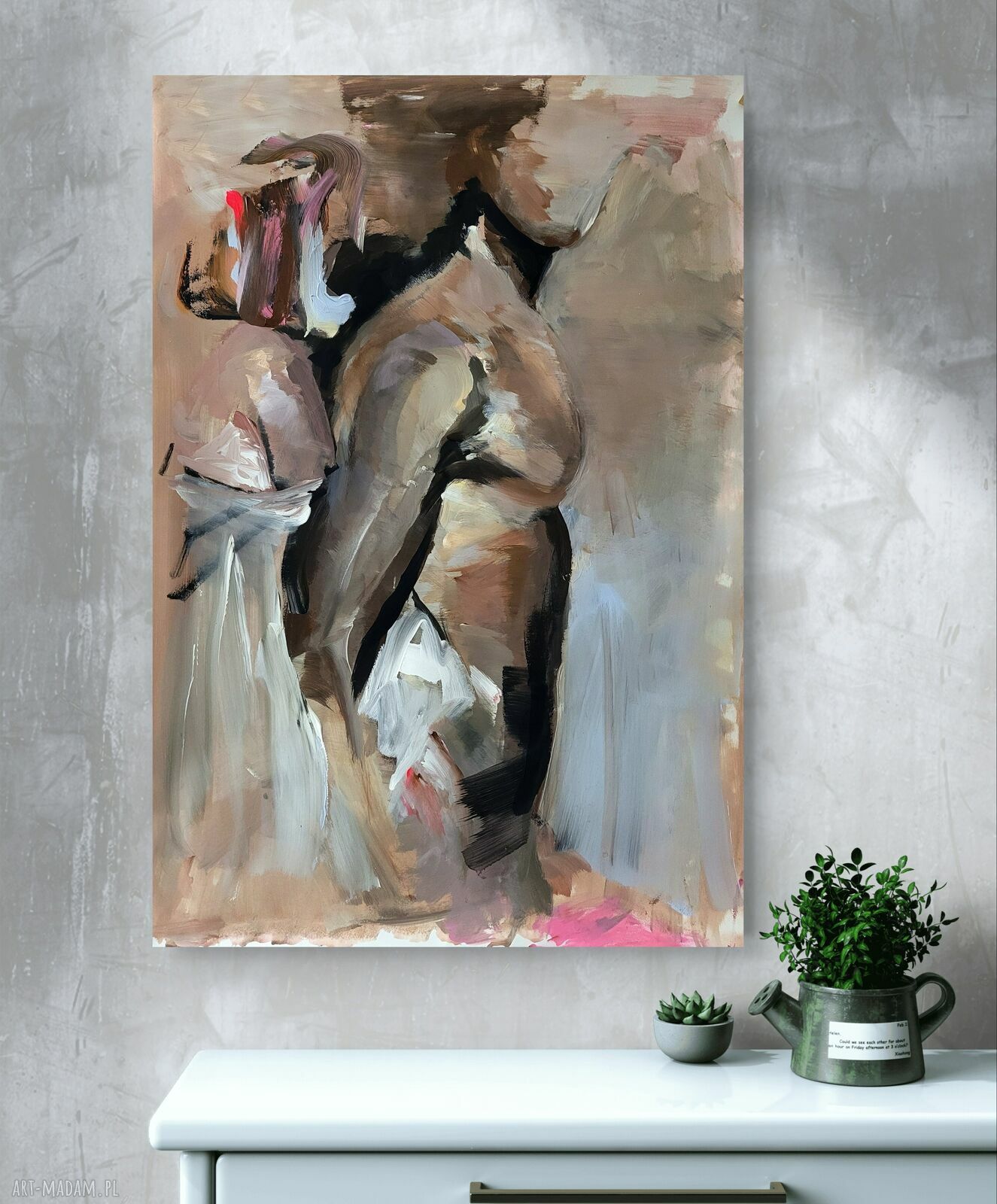 Lovers 100x70 - obraz kobieta i mężczyzna w ciepłej tonacji (inkografia Giclee)