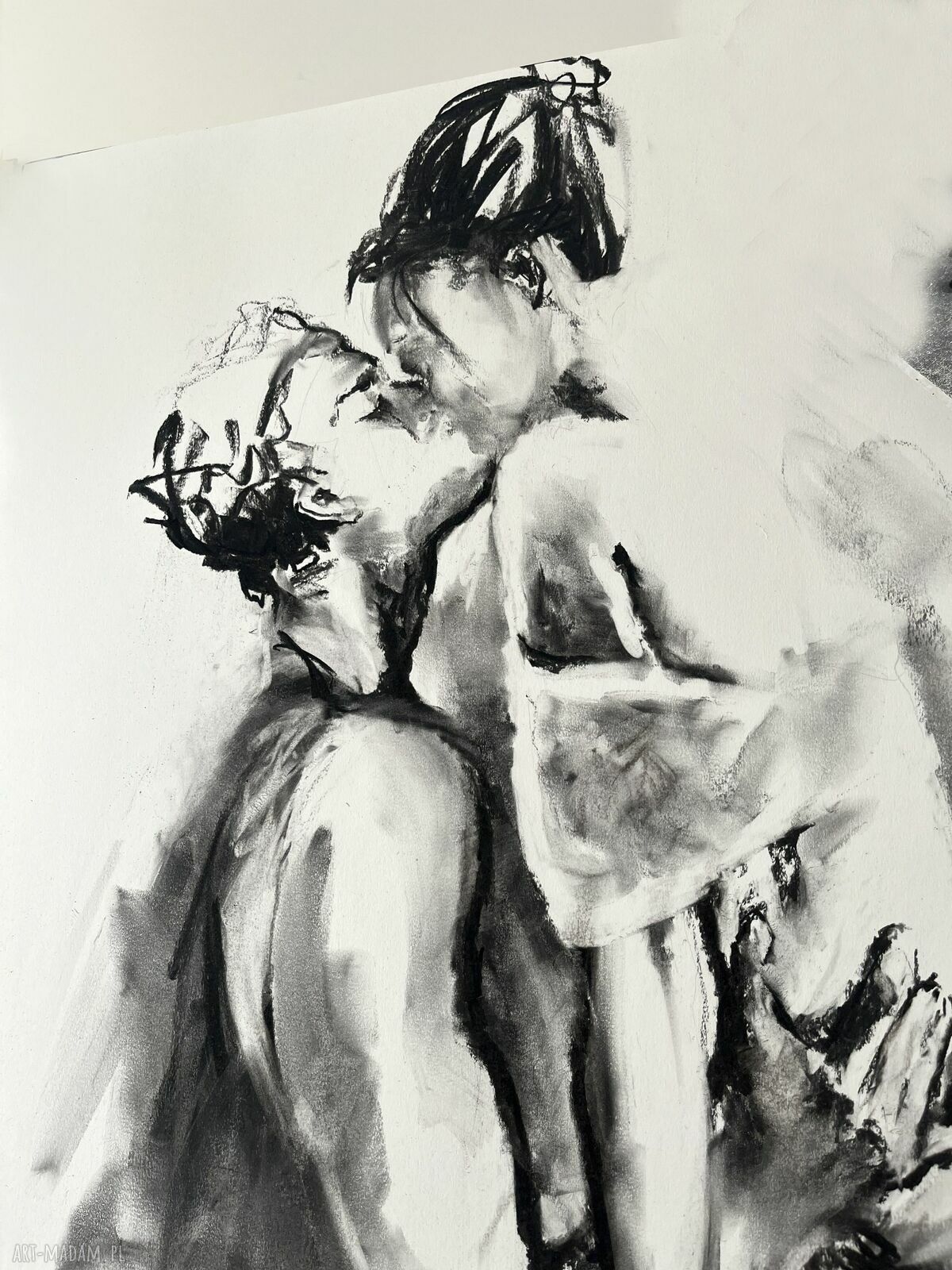 Lovers - oryginalny szkic węglem 100x70 cm