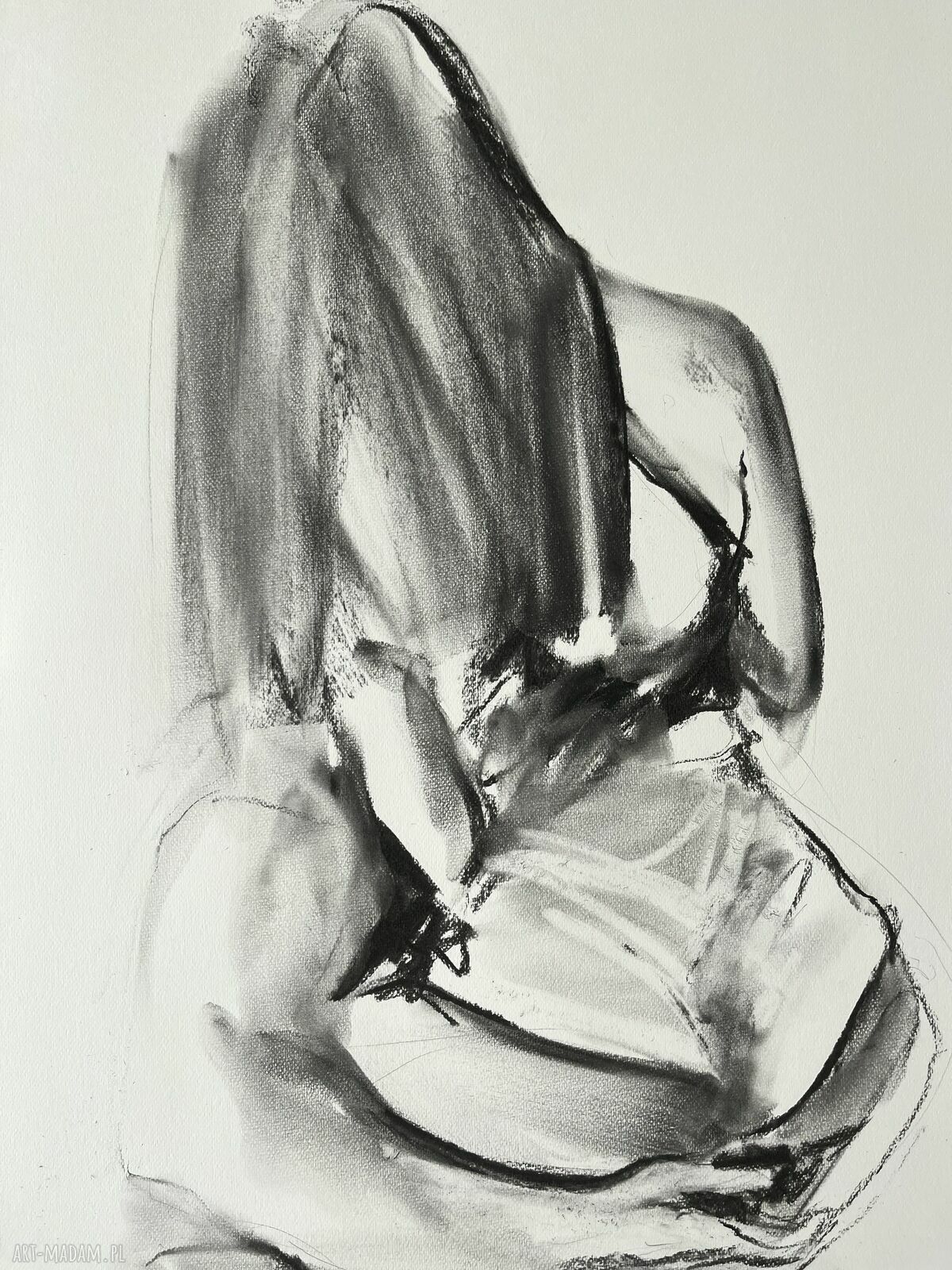 Lovers! - obraz 100x70 cm ze szkicem węglem do sypialni