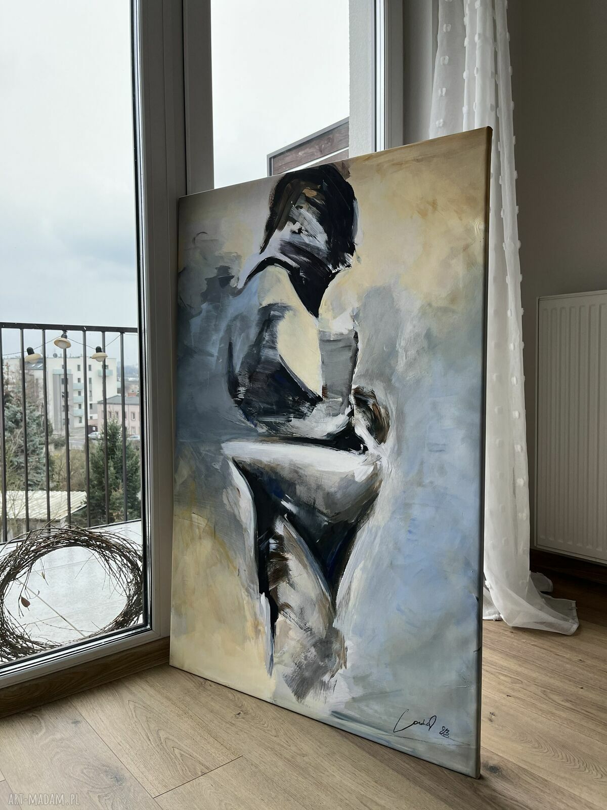 Lovers 120x70 - duży obraz pastelowy do sypialni i salonu