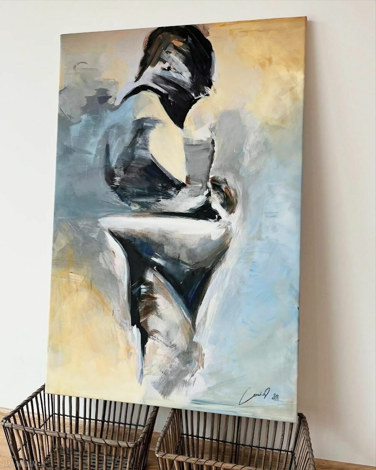 Lovers 120x70 - duży obraz pastelowy do sypialni i salonu