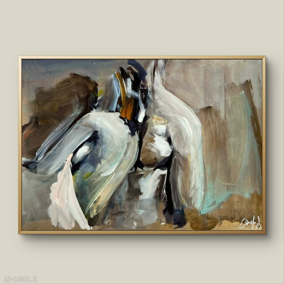 Plakat Lovers 40x60 - szkic kochankowie w stylu Louka