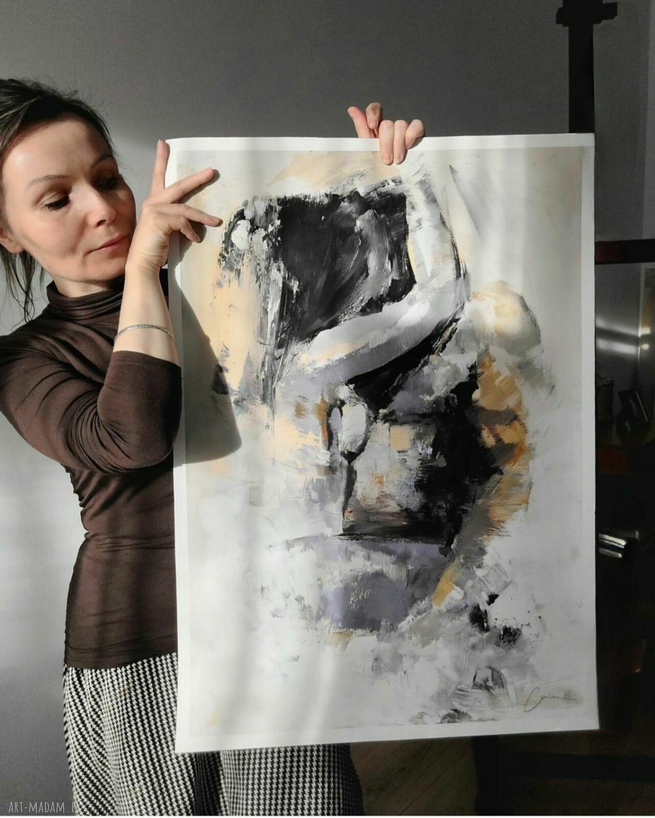 Plakat Lovers 50x70 cm do sypialni - inkografia na papierze archiwalnym