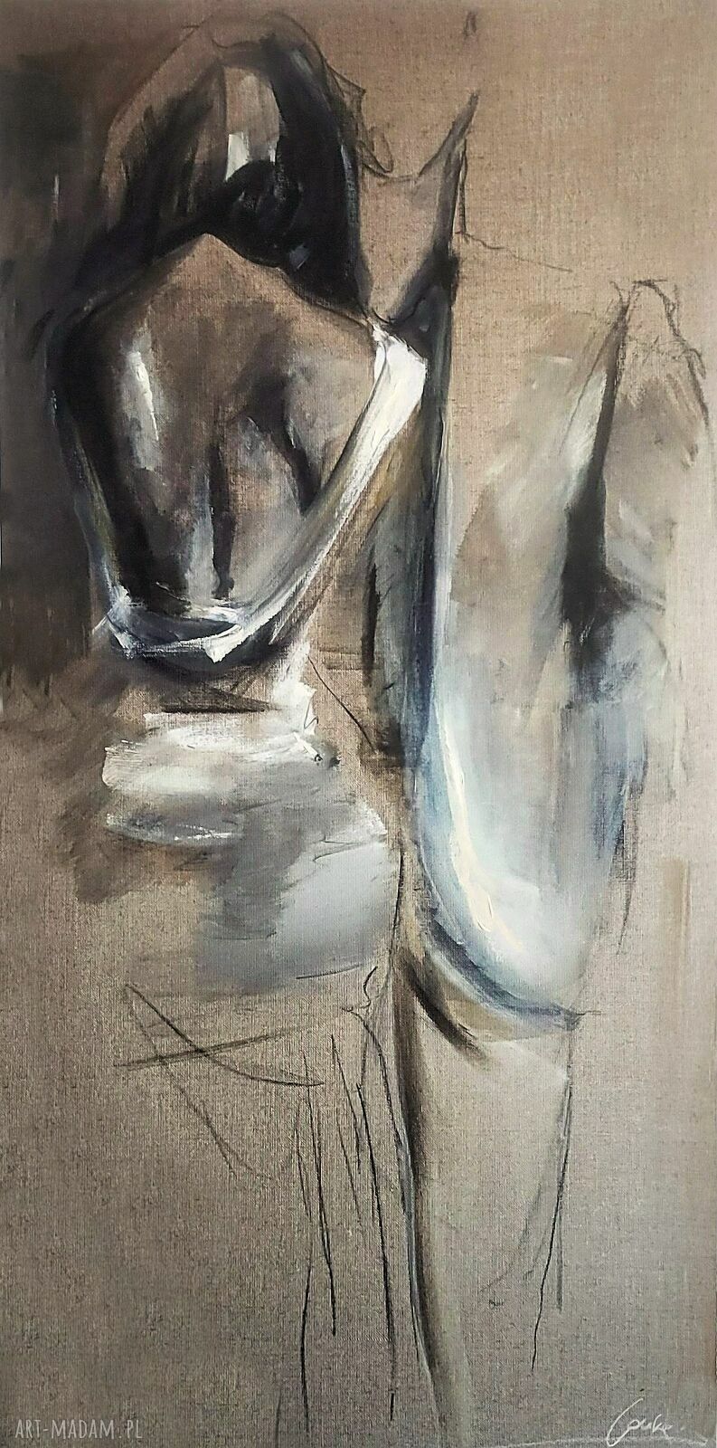 Lovers - obraz 60x120 do sypialni i nad łóżko (inkografia Louka)