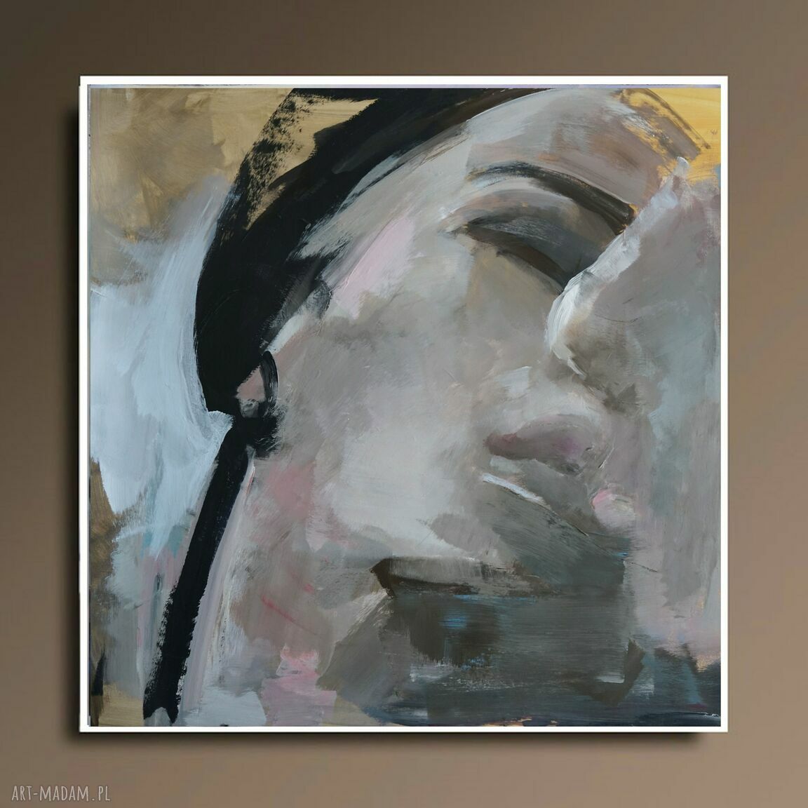Obraz Lovers 74x78 - grafika miłości On i Ona do sypialni