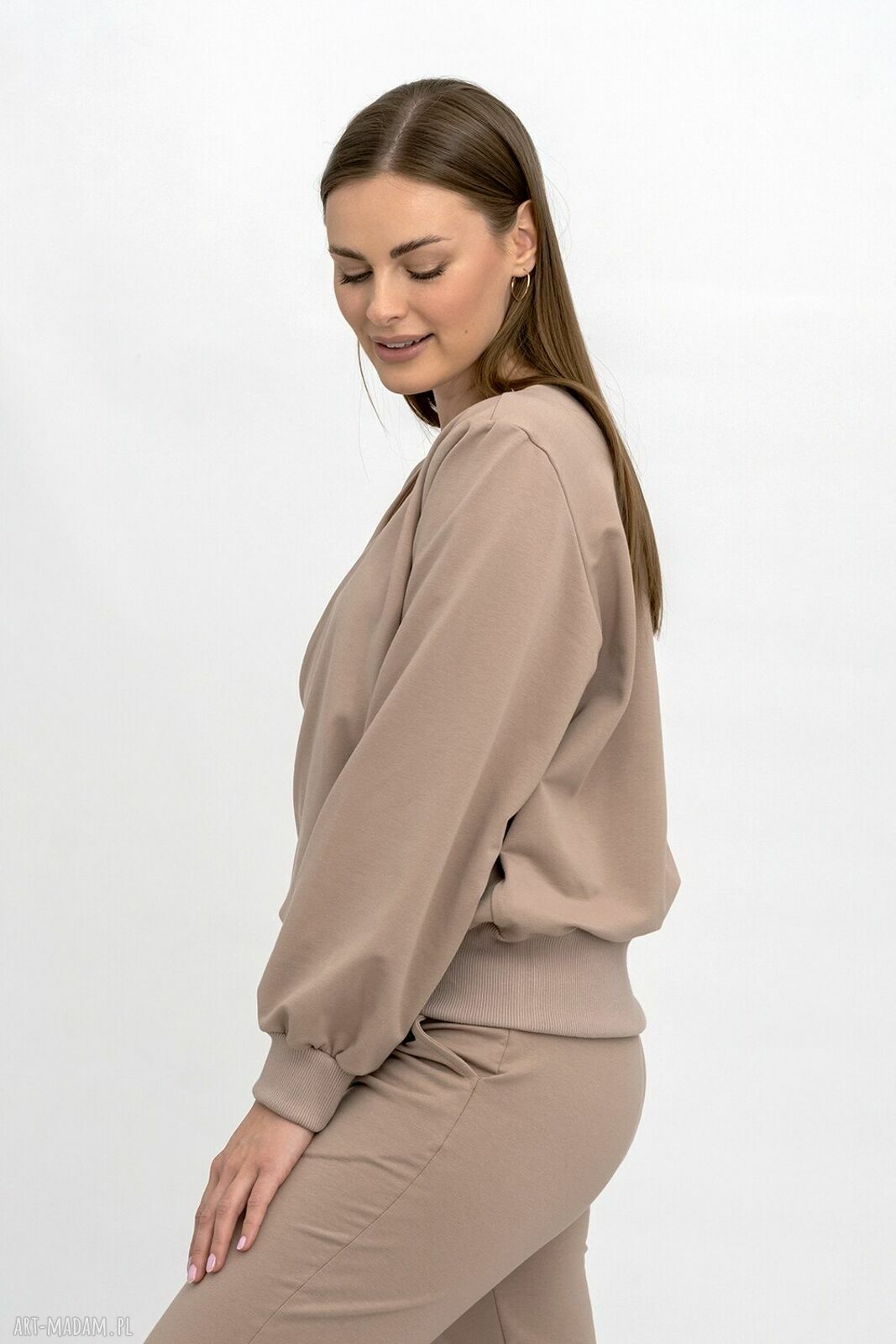Bluza LUCCY Capucino - beżowa bluza do serka (onsize)