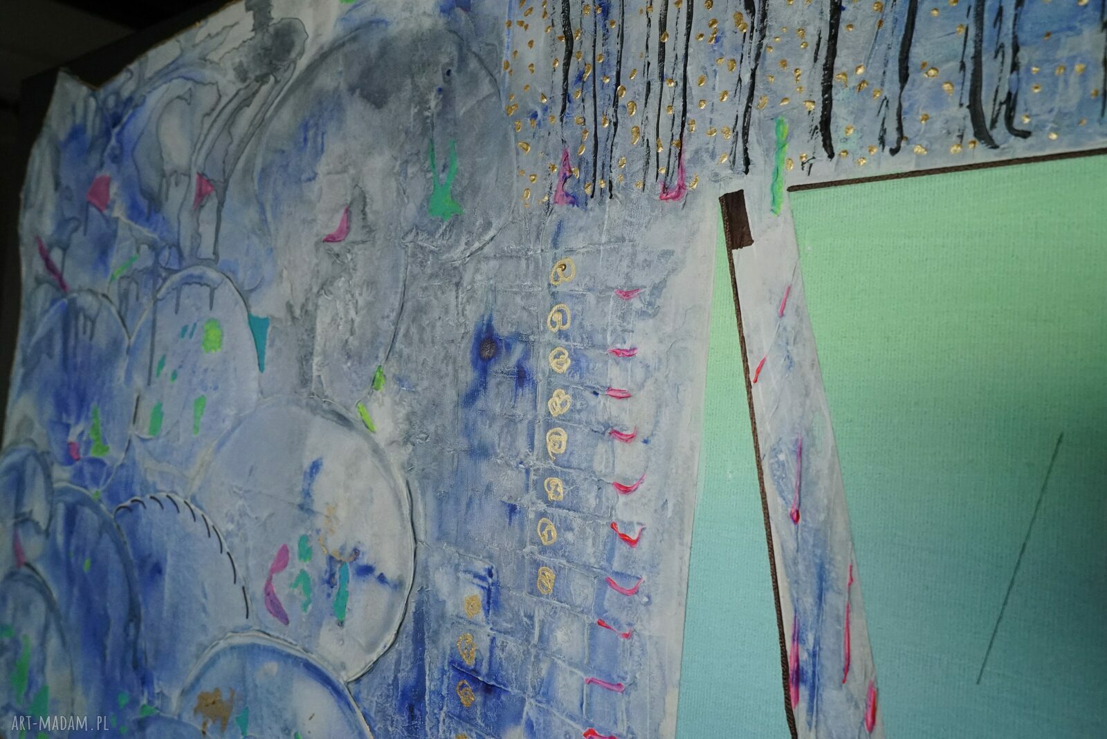 Lufcik Ulissesa - abstrakcyjny obraz akrylowy na płótnie 100x100 cm