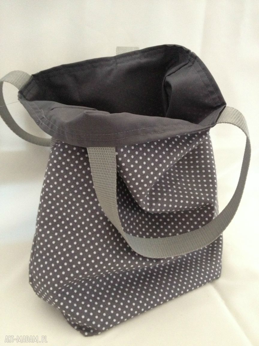 LunchBag by WKML - szara bawełniana śniadaniówka handmade